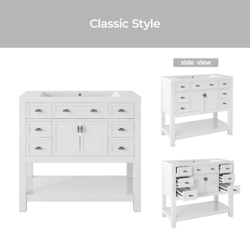 Winston Porter Millda 35.20'' Single Bathroom Vanity with Resin Top